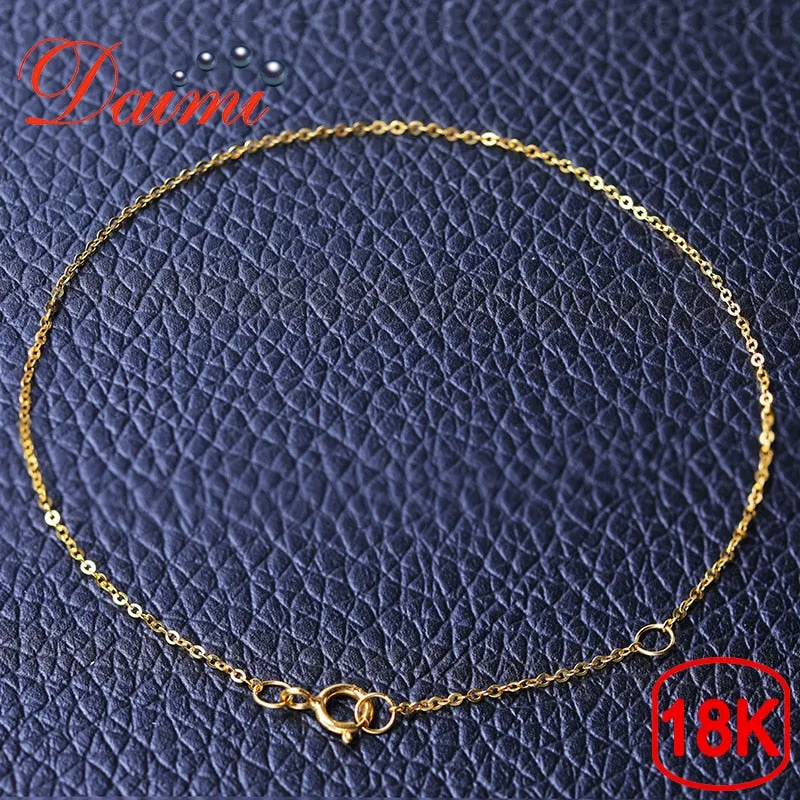 DMBGC005 Pure Gold Bracelet Chain 18K Yellow Gold Chain Adjustable 16cm-18cm Bracelet