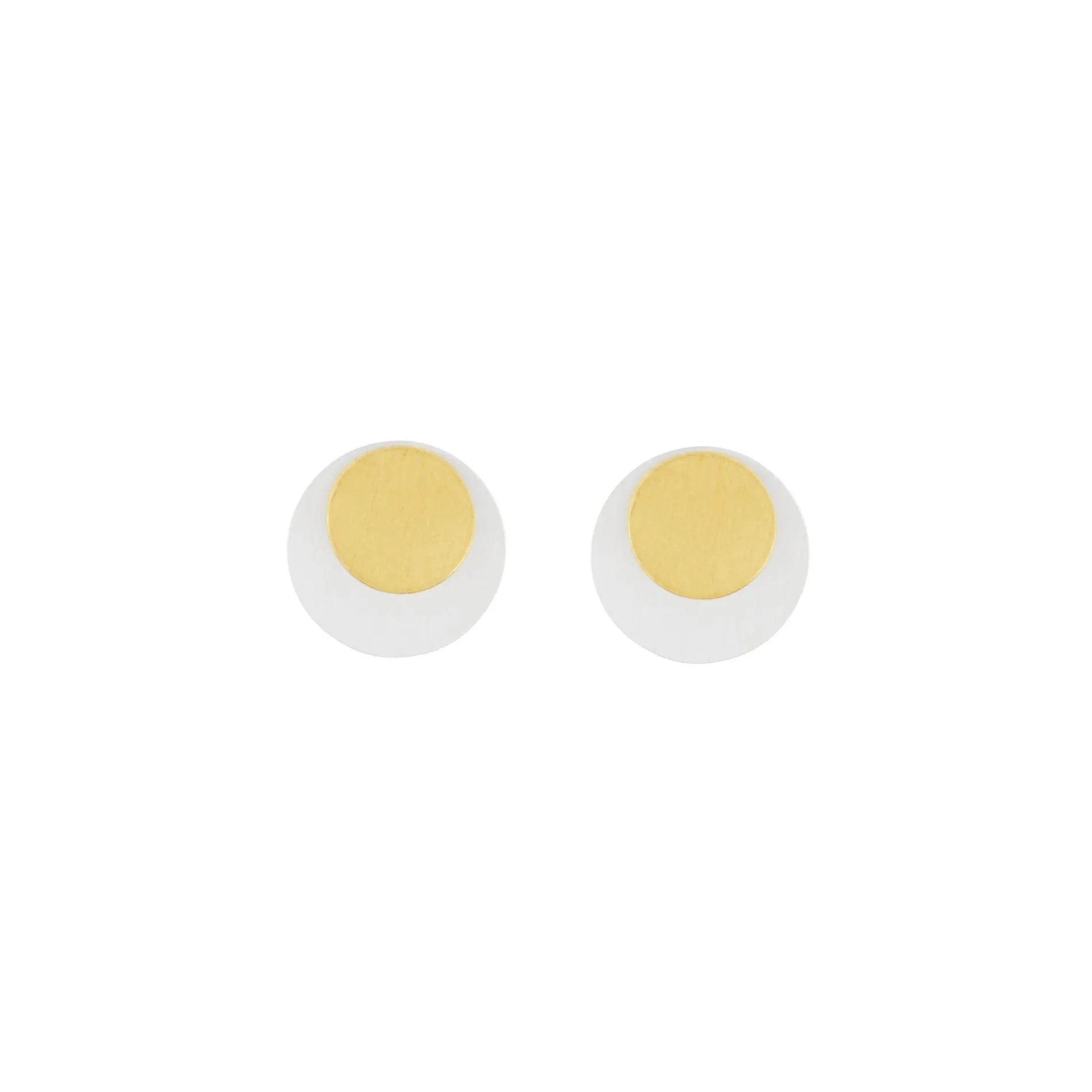DNSK - Theia Two Tone Circle Stud Earring Gold Dot