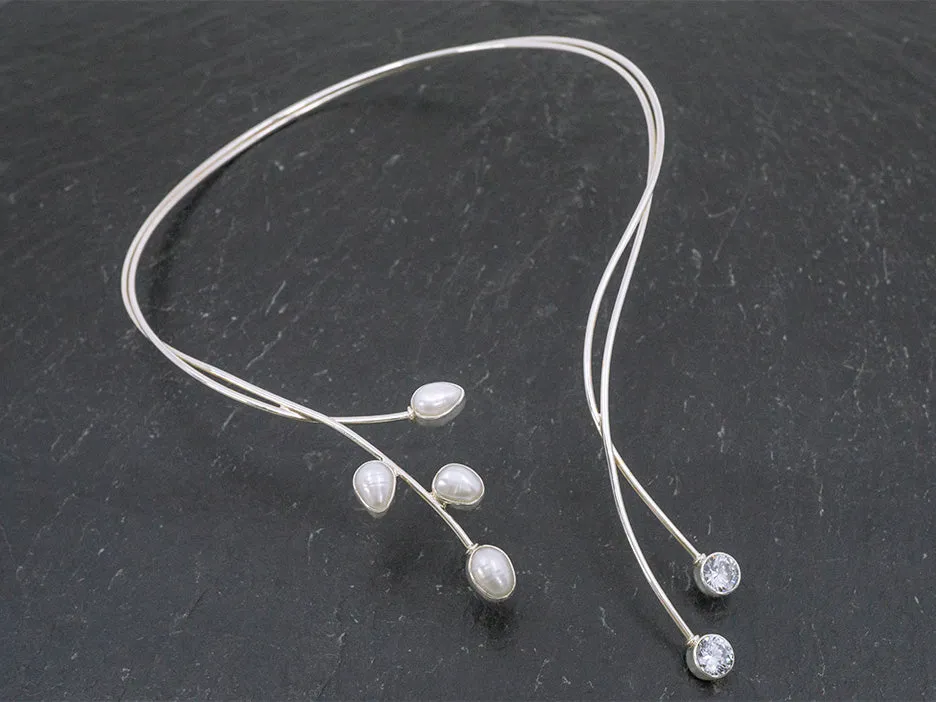 Double Choker w/ Pearls & Crystals