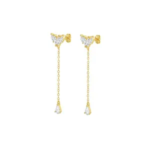 Drop Sterling Silver Earrings plated in 18K Gold
