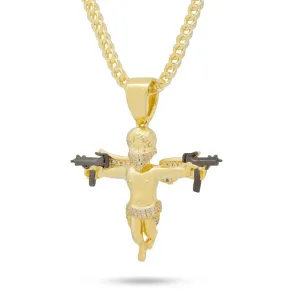 Dual Uzi Angel Necklace