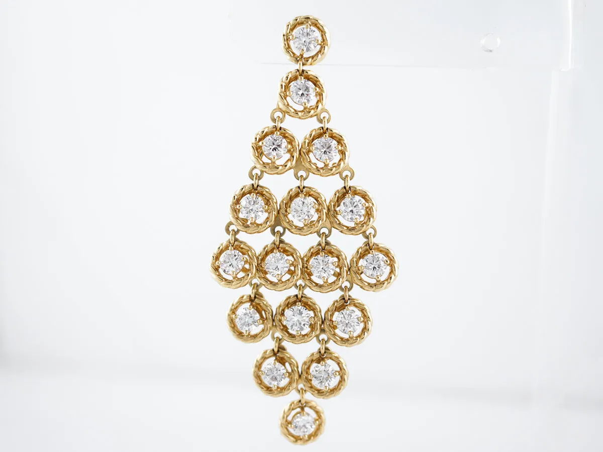 Earrings Modern 8.97 Round Brilliant Cut Diamonds in 18K Yellow Gold