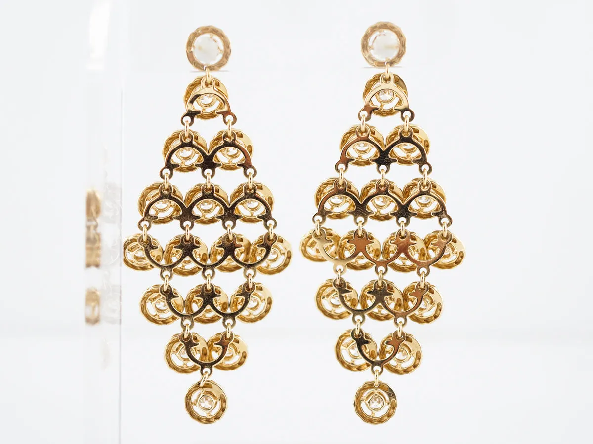 Earrings Modern 8.97 Round Brilliant Cut Diamonds in 18K Yellow Gold