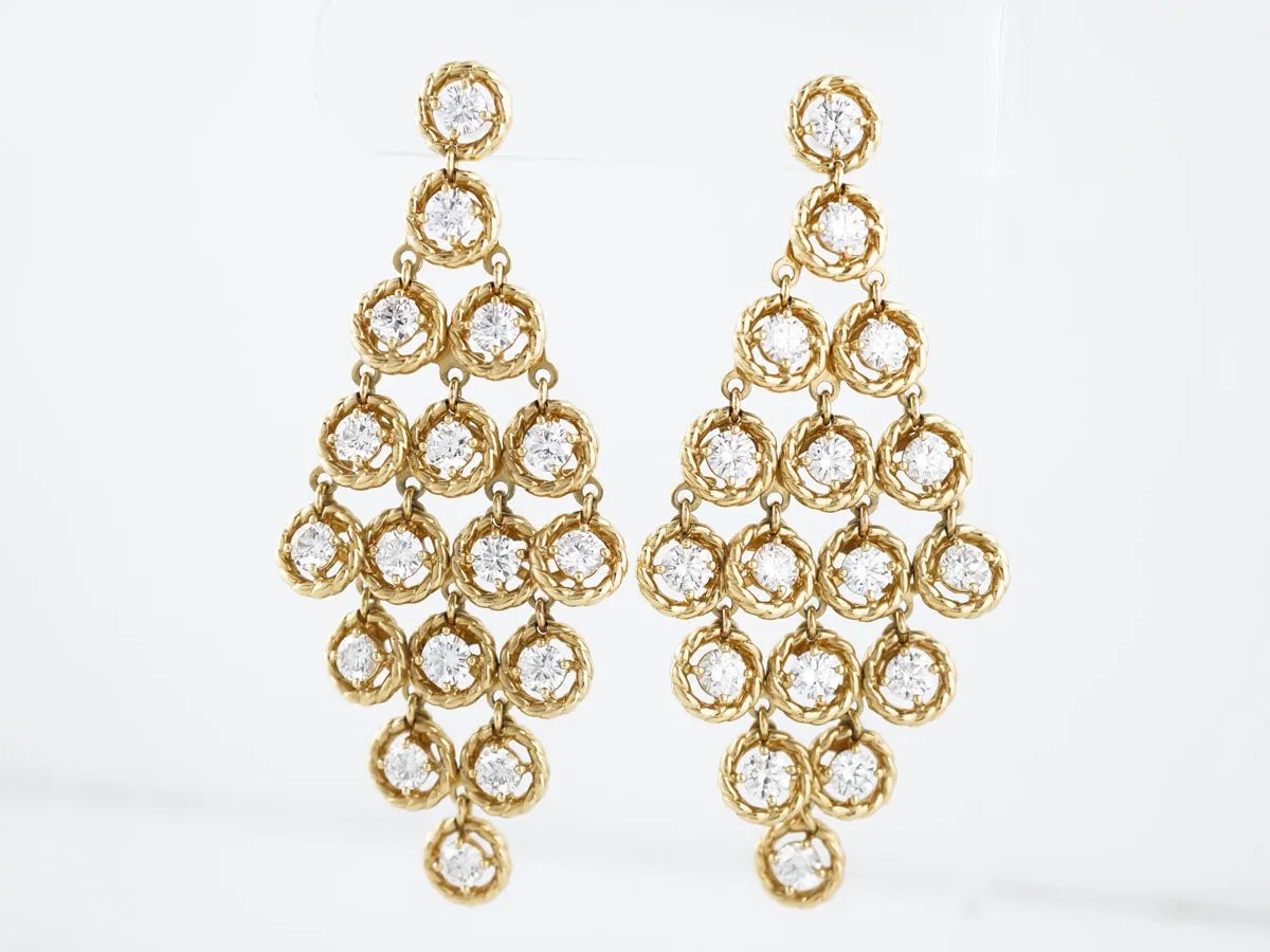 Earrings Modern 8.97 Round Brilliant Cut Diamonds in 18K Yellow Gold