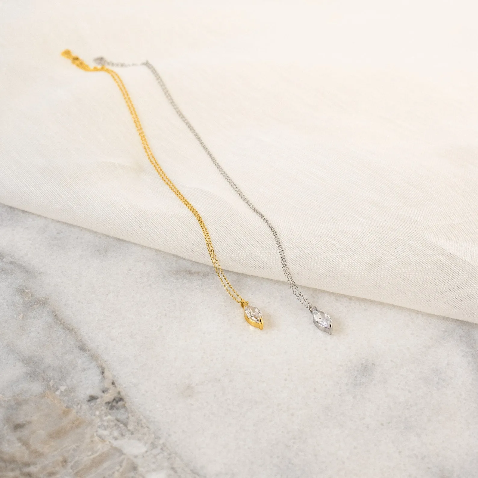 Elegant Romance: Athens Marquise Diamond Necklace