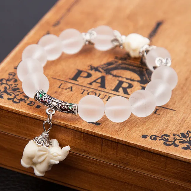 Elephant Charm Bead Bracelet