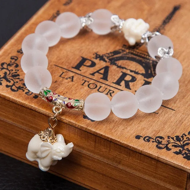 Elephant Charm Bead Bracelet