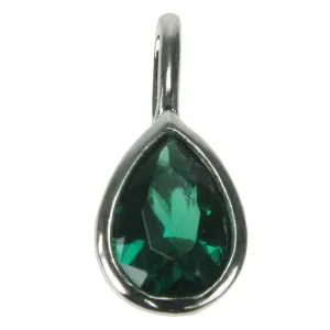 Emerald Small Pear Solid 925 Sterling Silver Pendant