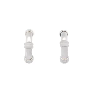 Estate Platinum Ribbed Hoops
