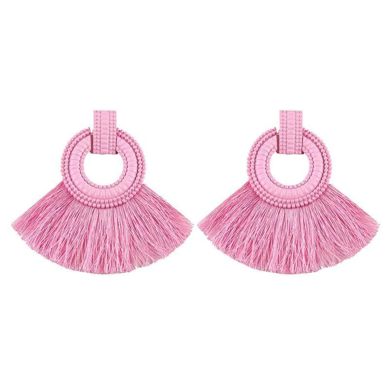 Fashion Alloy Paint Tassel Earrings