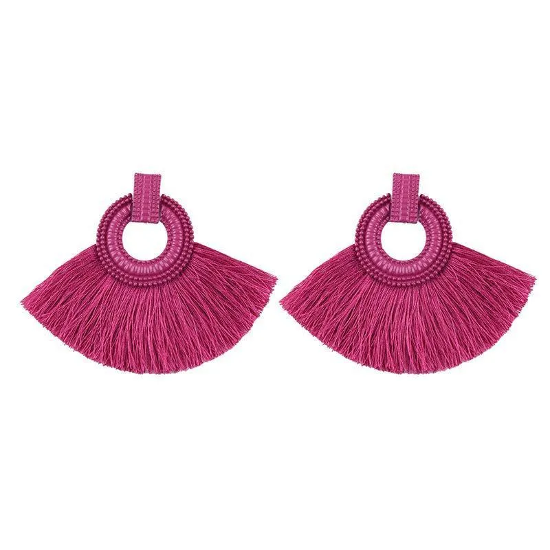 Fashion Alloy Paint Tassel Earrings
