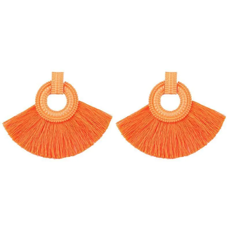 Fashion Alloy Paint Tassel Earrings