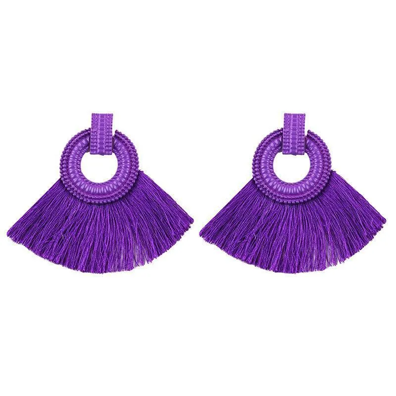 Fashion Alloy Paint Tassel Earrings