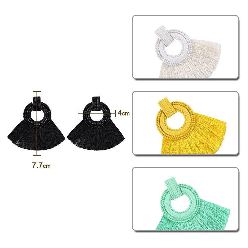 Fashion Alloy Paint Tassel Earrings