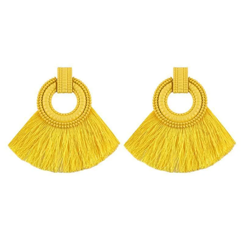 Fashion Alloy Paint Tassel Earrings