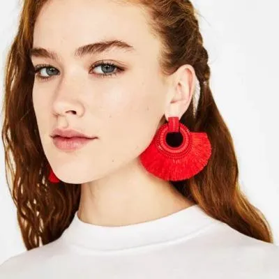 Fashion Alloy Paint Tassel Earrings