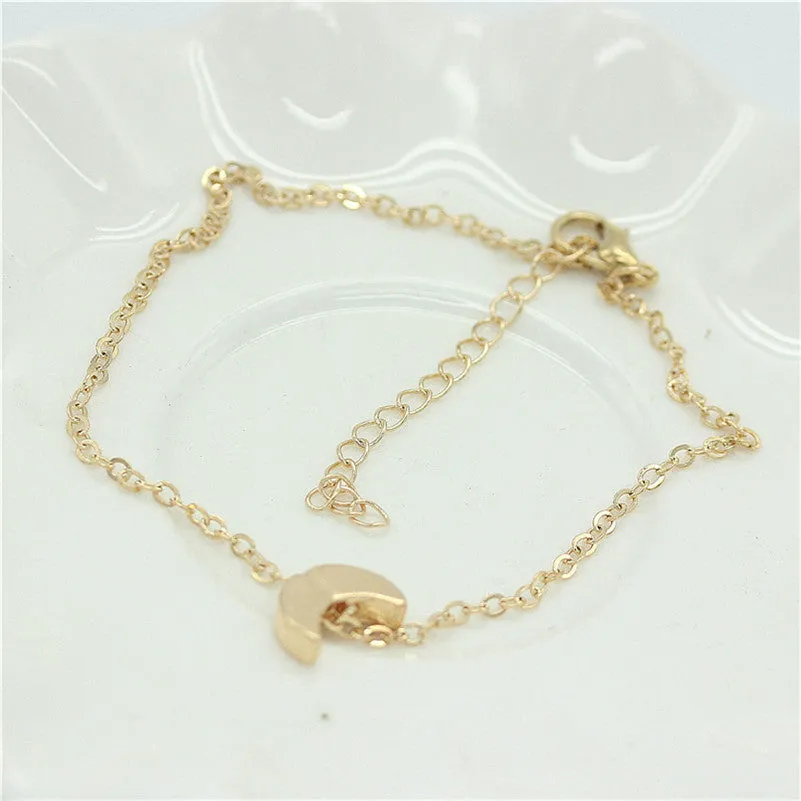 Fashion Gold Sliver Color  Moon Anklets For Women