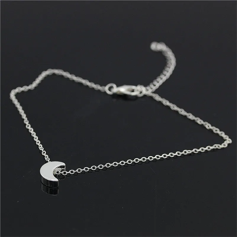 Fashion Gold Sliver Color  Moon Anklets For Women