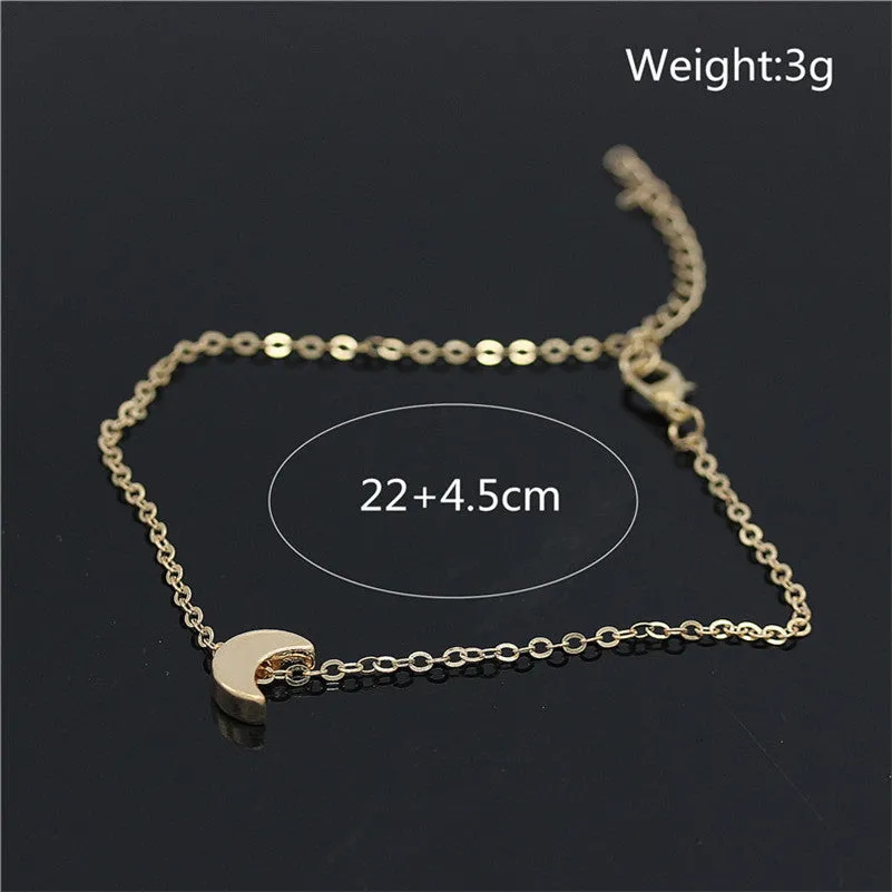 Fashion Gold Sliver Color  Moon Anklets For Women