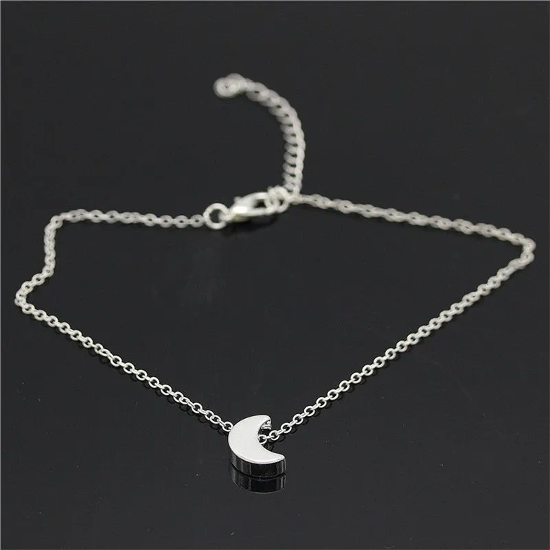 Fashion Gold Sliver Color  Moon Anklets For Women