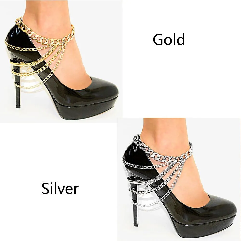 Fashion Multi-layer Chain High Heel Shoe Simple Foot Ankle  Anklet