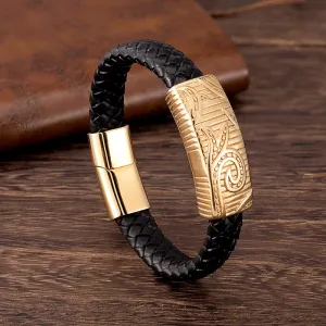 Fashion Rope Gold Stainless Steel Men Bracelet