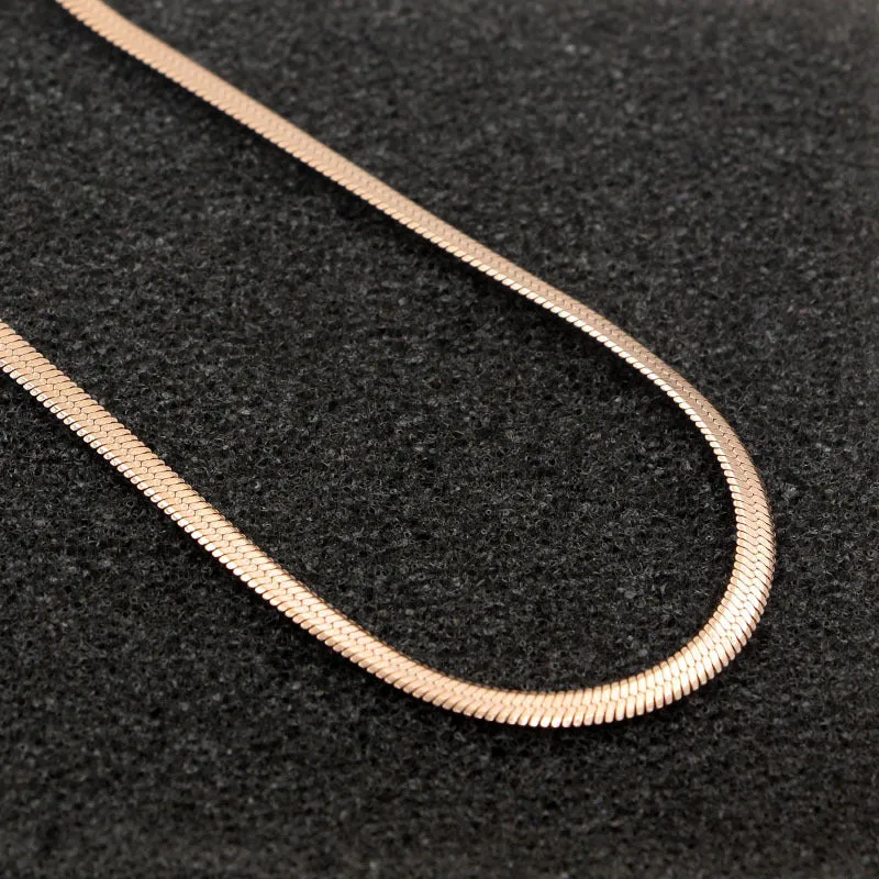 Fashion Simple Flat Snake Bone Chain Rose Gold Anklet