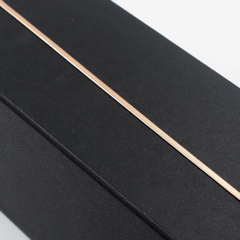Fashion Simple Flat Snake Bone Chain Rose Gold Anklet