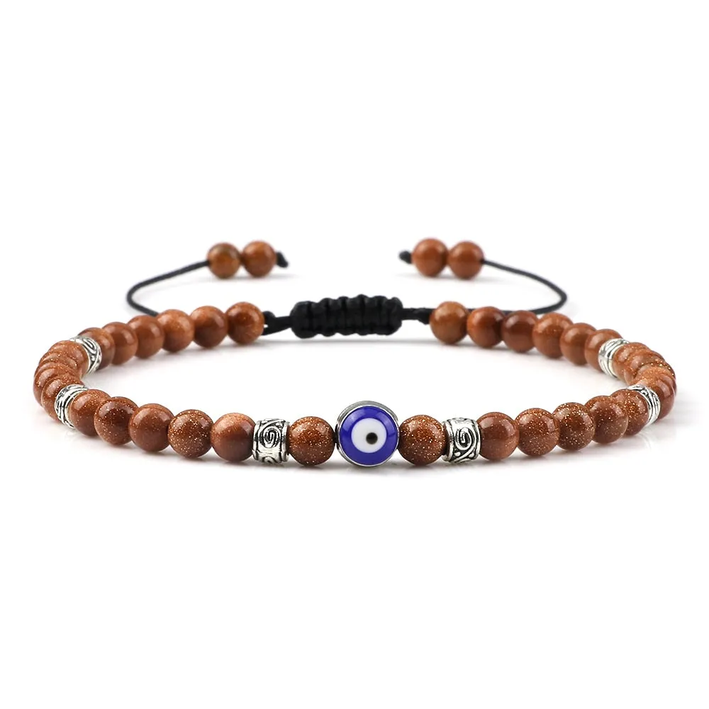 Fashion Turkish Evil Eyes Braid Bracelets For Women Vintage Natural Mini Beads Bracelets