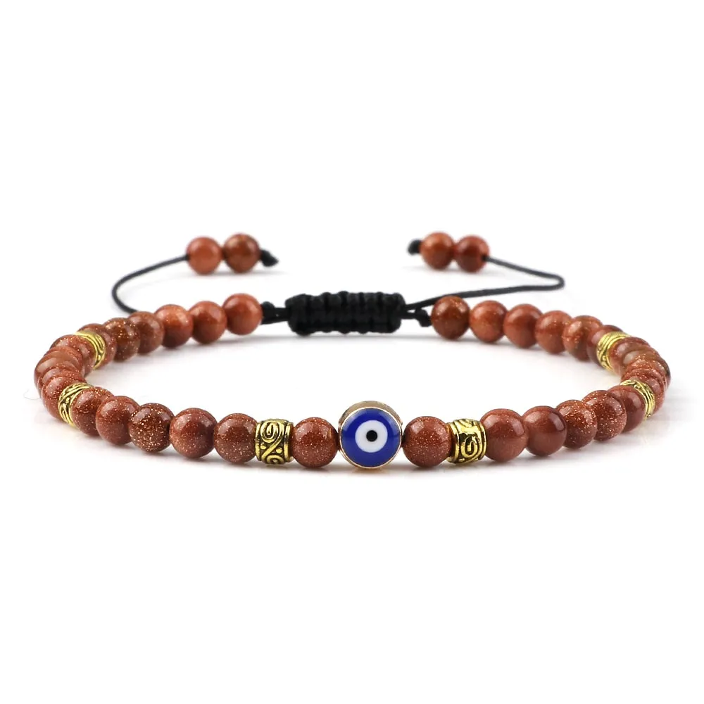 Fashion Turkish Evil Eyes Braid Bracelets For Women Vintage Natural Mini Beads Bracelets
