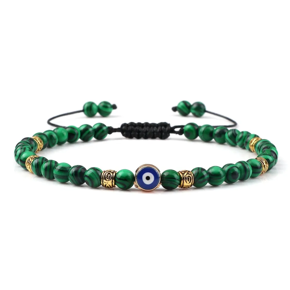 Fashion Turkish Evil Eyes Braid Bracelets For Women Vintage Natural Mini Beads Bracelets