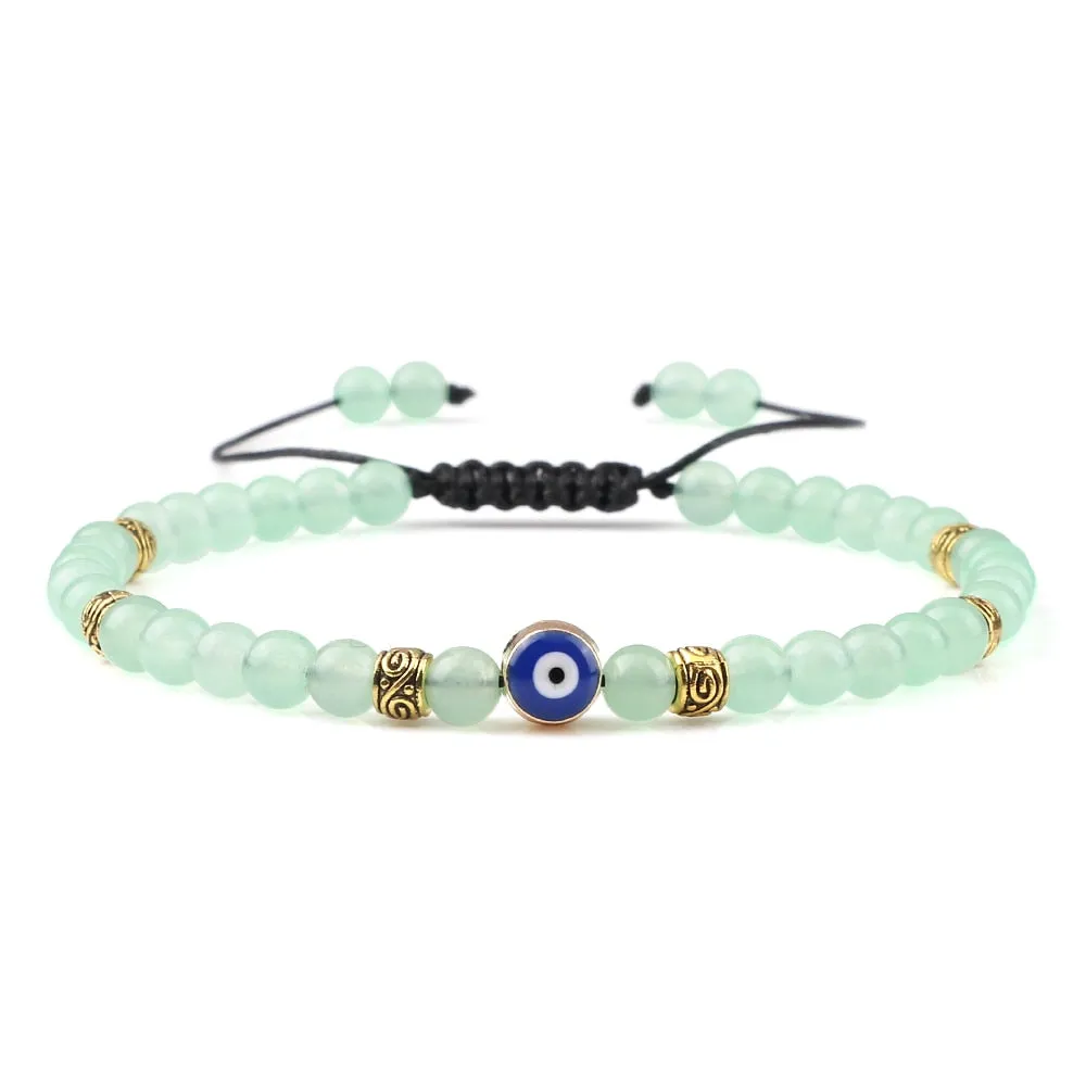 Fashion Turkish Evil Eyes Braid Bracelets For Women Vintage Natural Mini Beads Bracelets