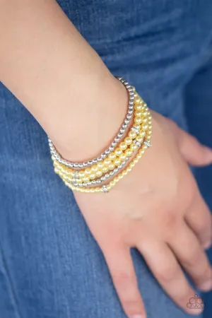 Fiercely Frosted - Yellow Bracelet