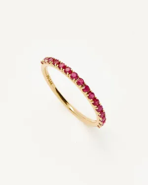 Fine Half Eternity Ruby Ring | 14ct Solid Gold/Ruby