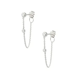 Fleur Sterling Silver Earrings plated in Rhodium