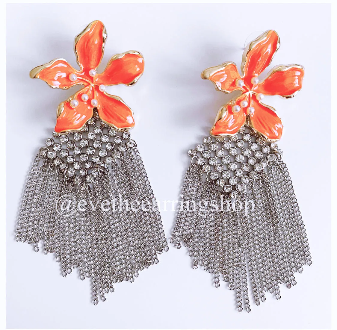 Floral Bohemian Beaded Tassel Dangle (Assorted Colours)