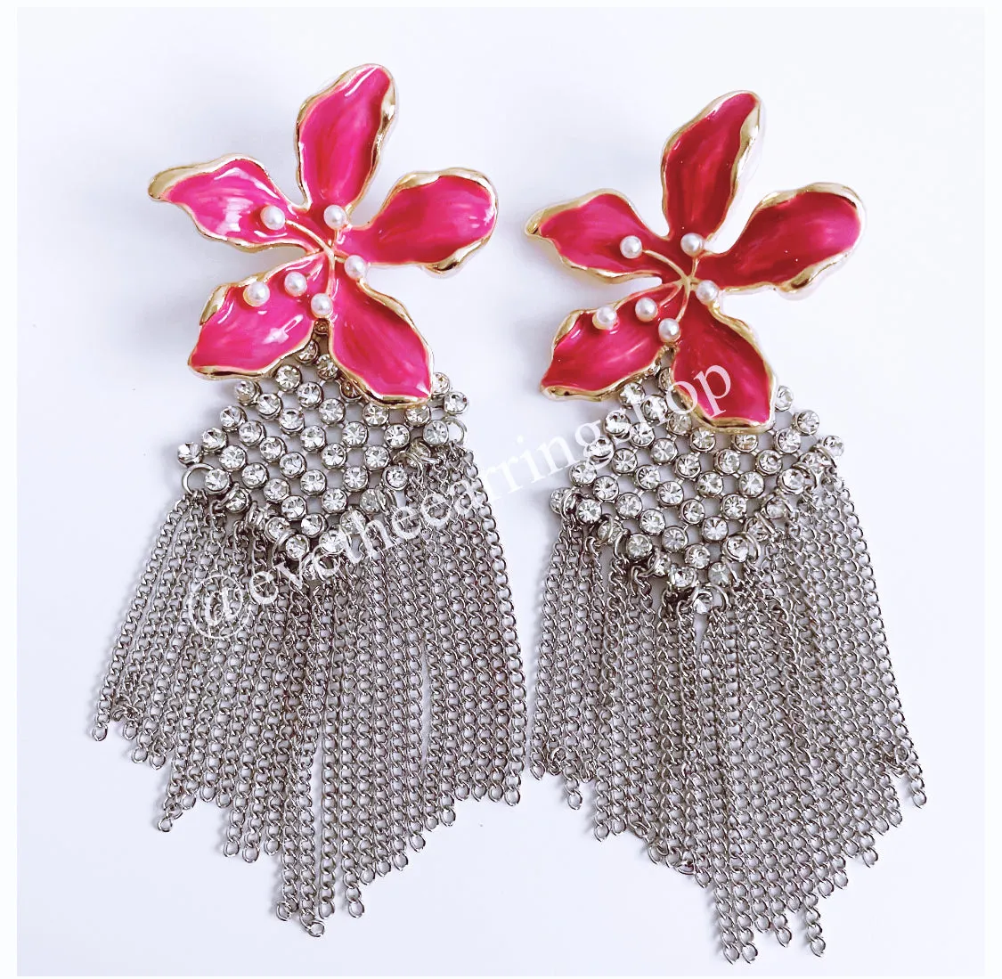 Floral Bohemian Beaded Tassel Dangle (Assorted Colours)