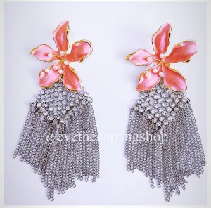 Floral Bohemian Beaded Tassel Dangle (Assorted Colours)