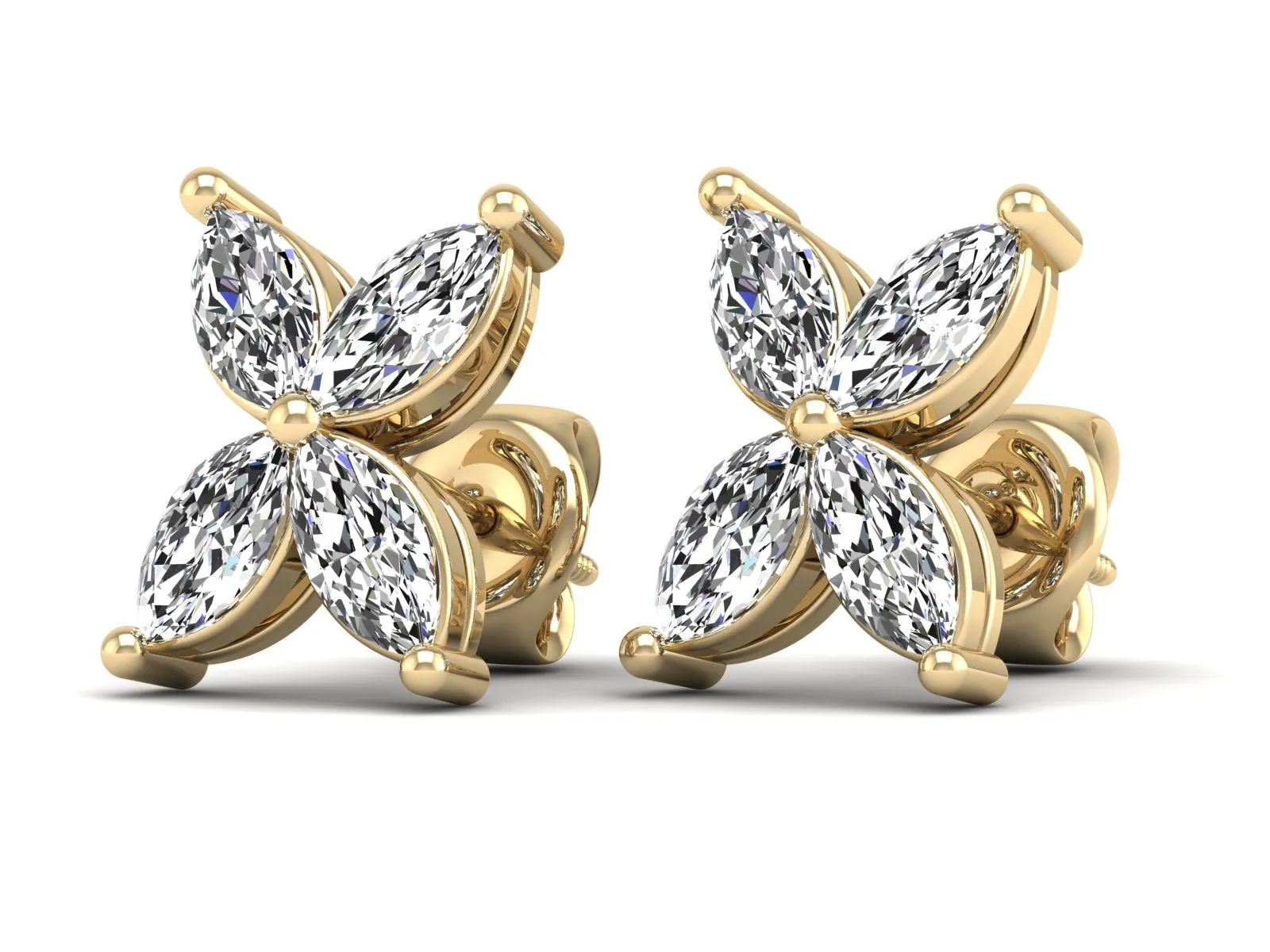 Floral Stud Earrings - 1.73 ct.