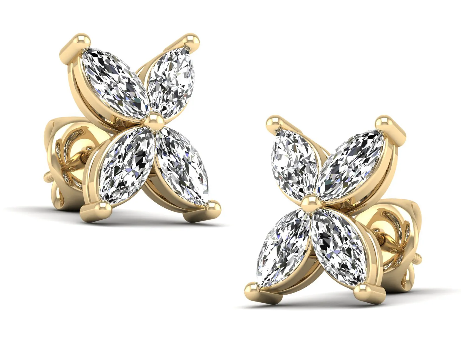 Floral Stud Earrings - 1.73 ct.