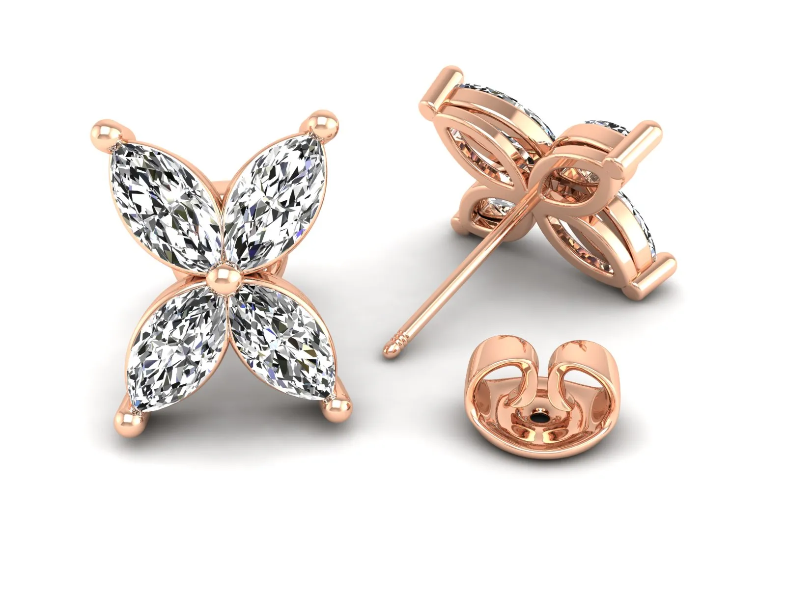 Floral Stud Earrings - 1.73 ct.