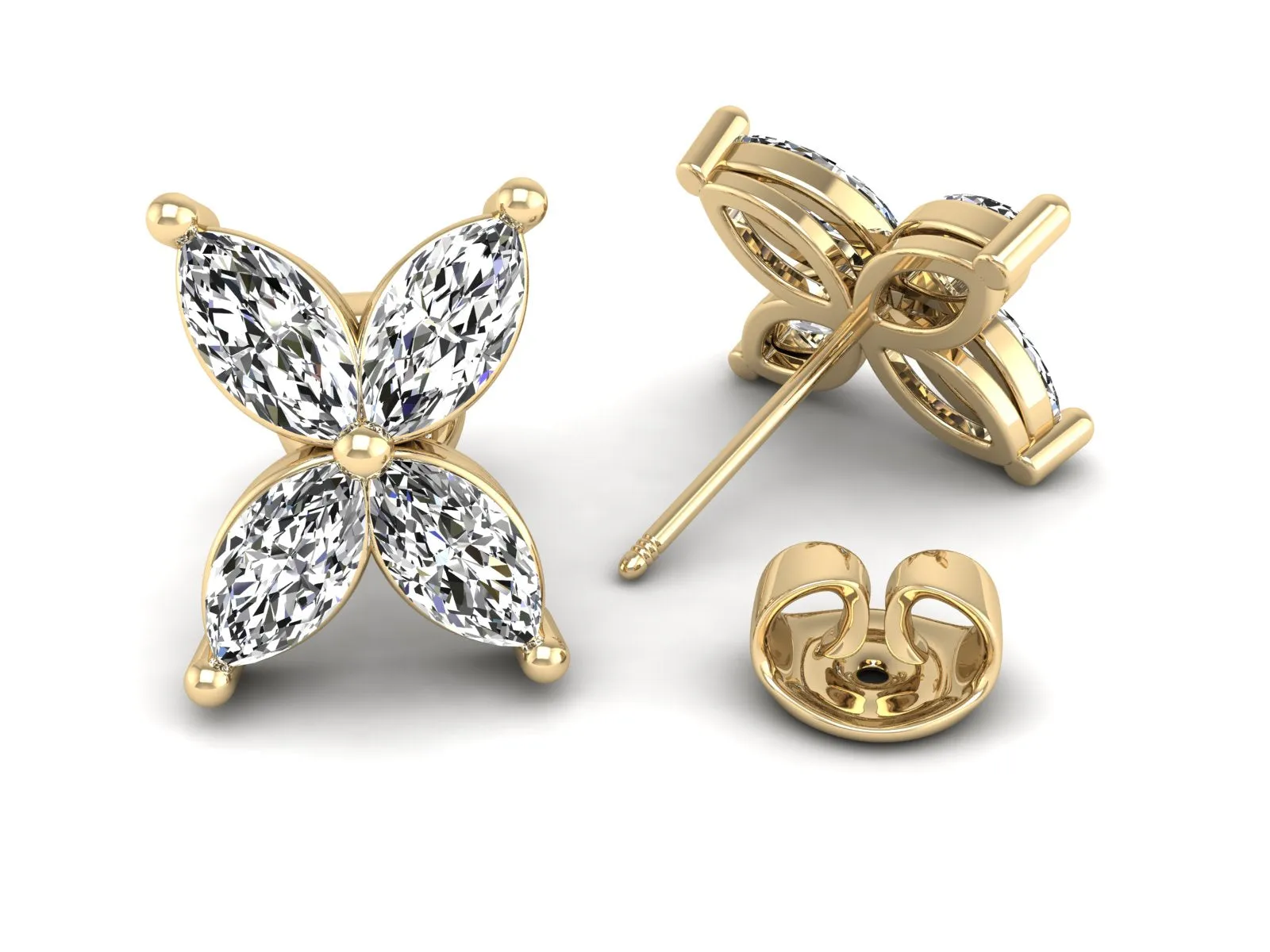 Floral Stud Earrings - 1.73 ct.