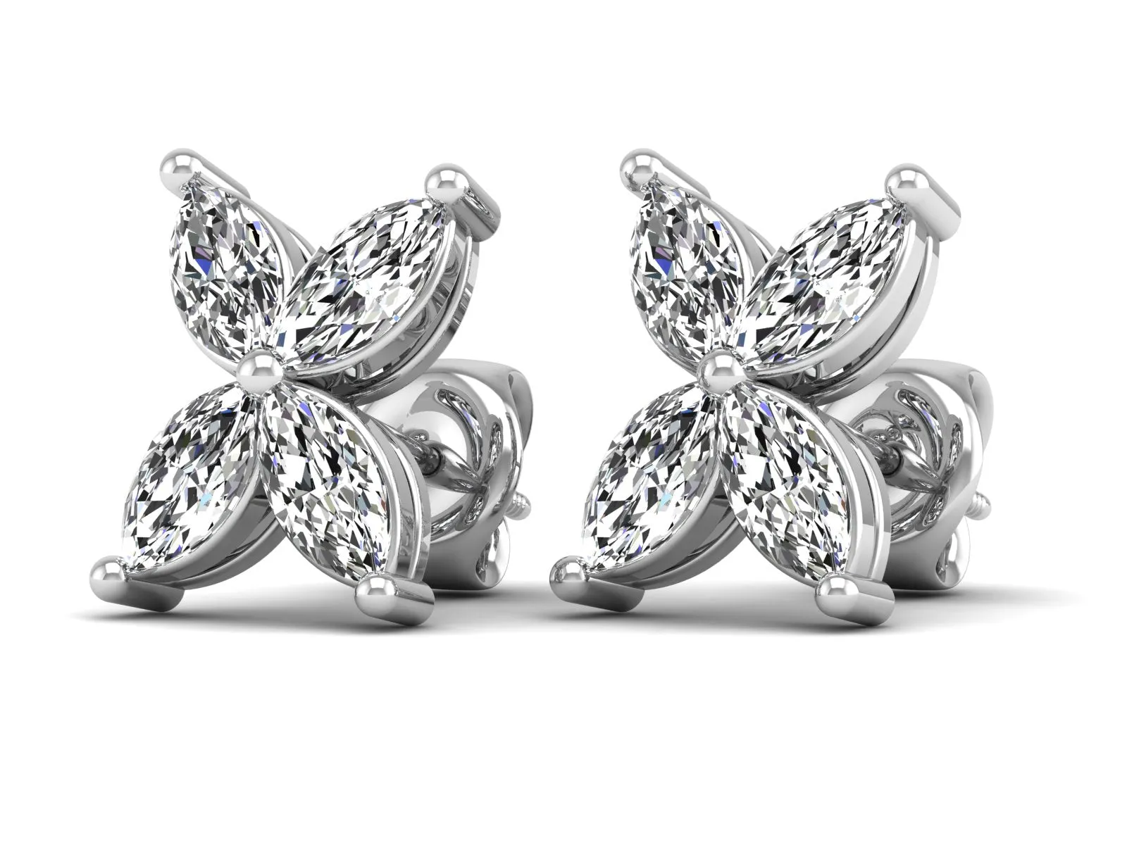 Floral Stud Earrings - 1.73 ct.