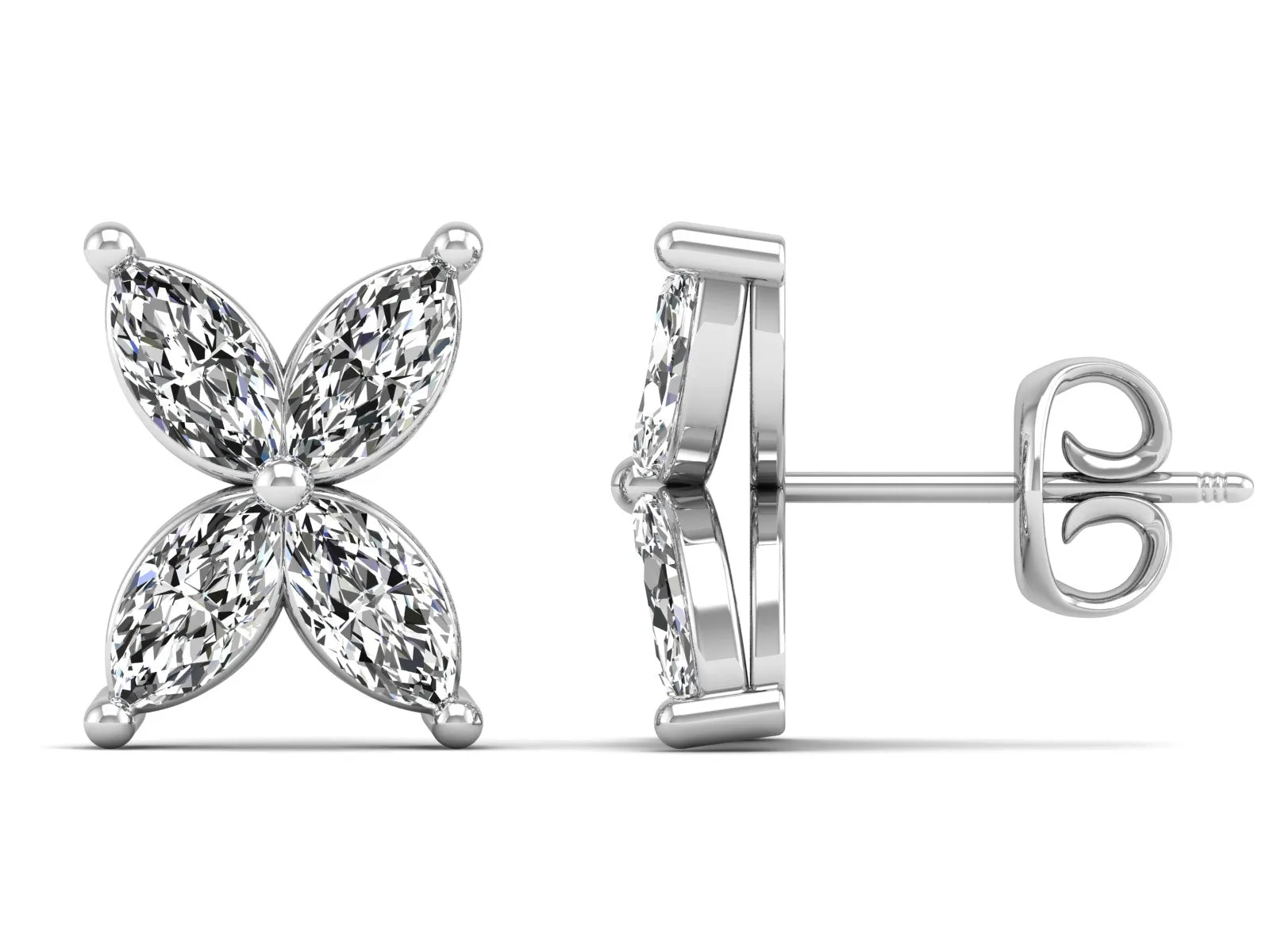 Floral Stud Earrings - 1.73 ct.