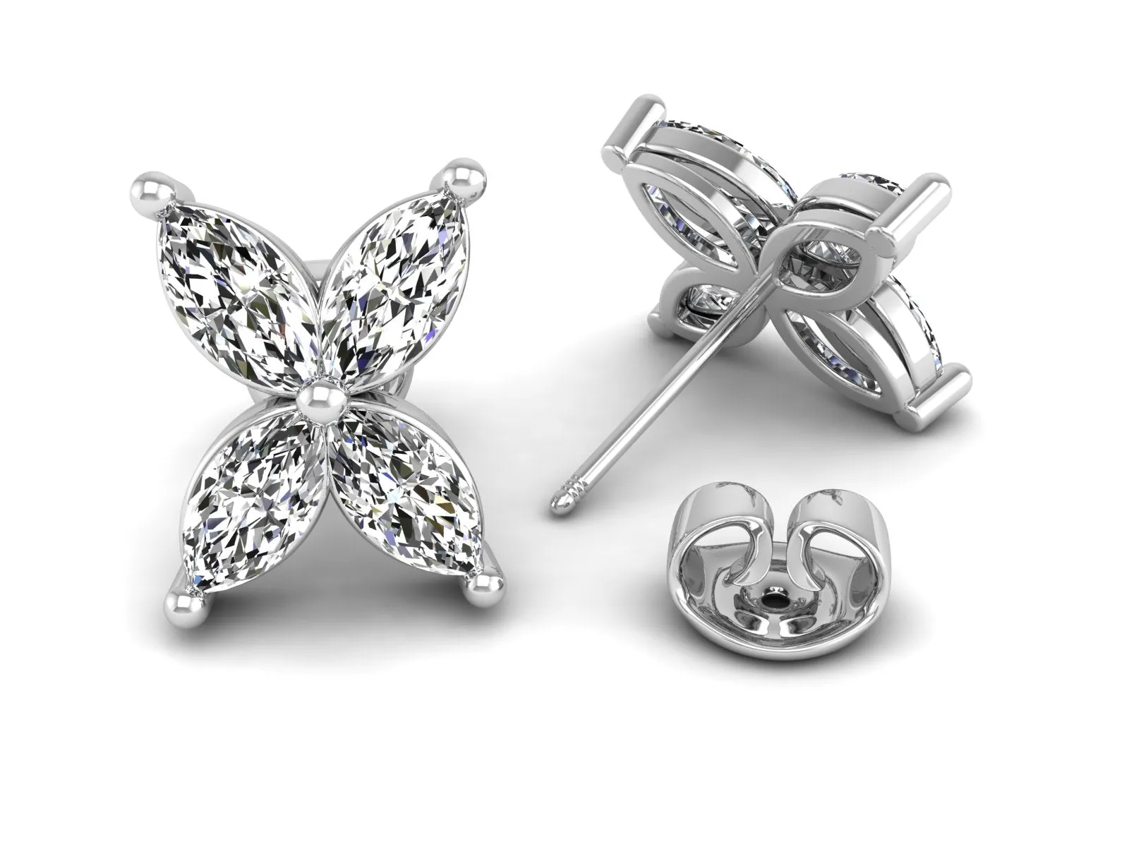 Floral Stud Earrings - 1.73 ct.