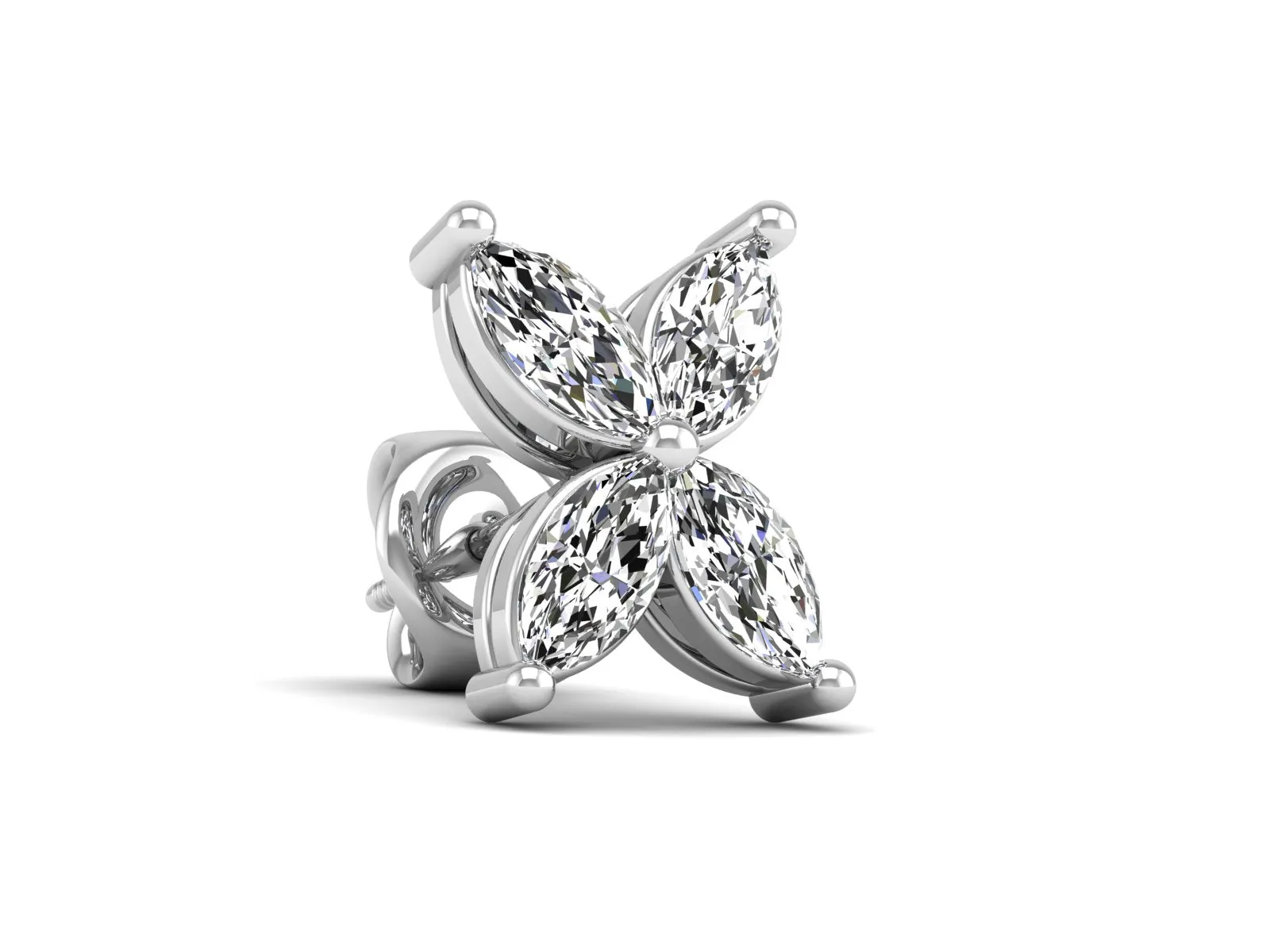 Floral Stud Earrings - 1.73 ct.