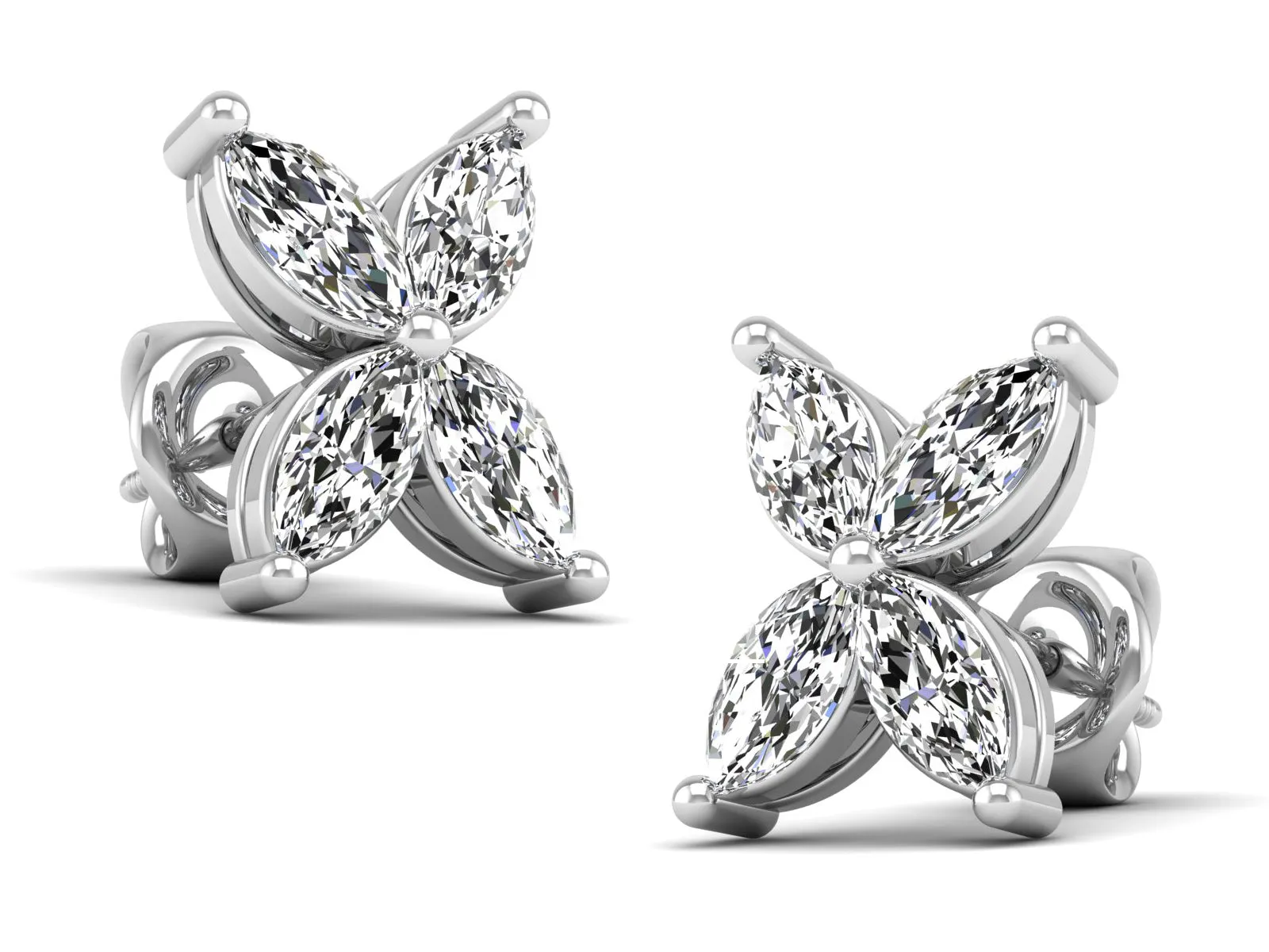 Floral Stud Earrings - 1.73 ct.