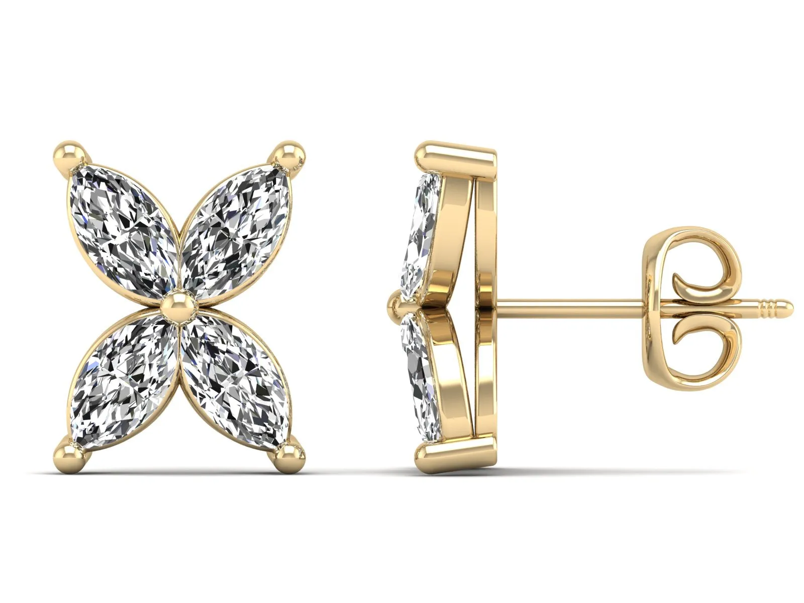 Floral Stud Earrings - 1.73 ct.