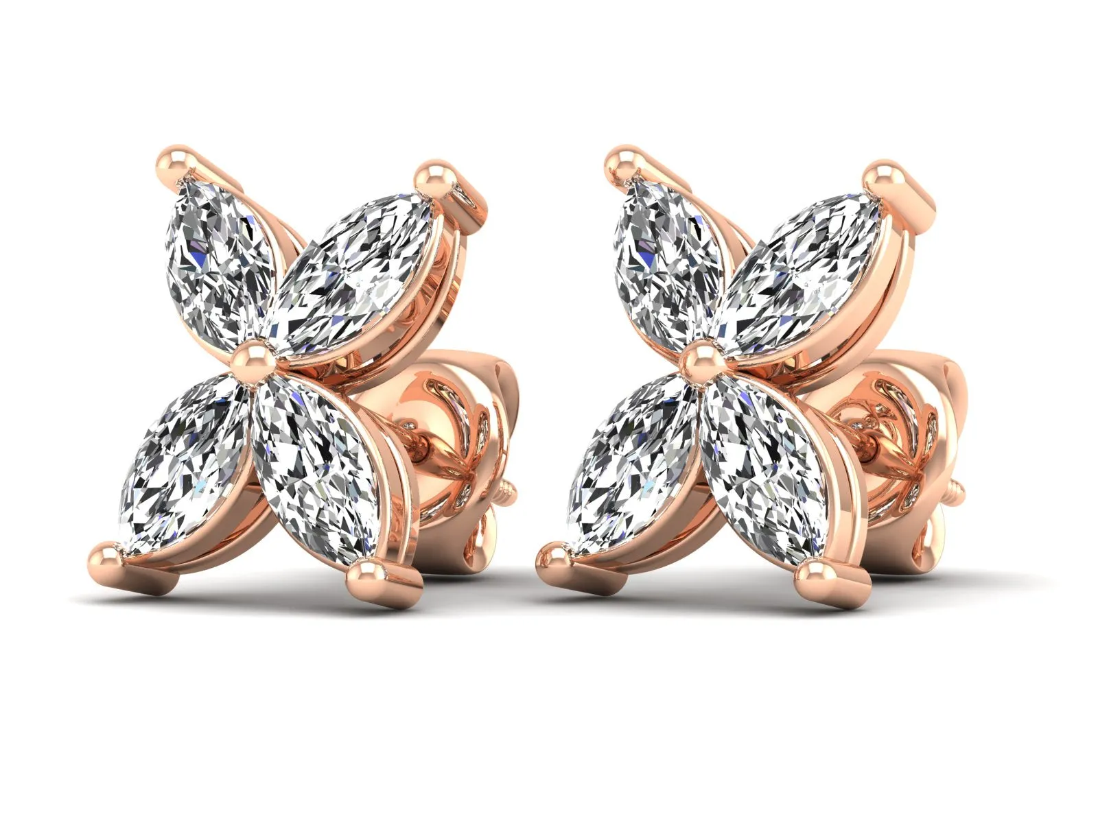 Floral Stud Earrings - 1.73 ct.