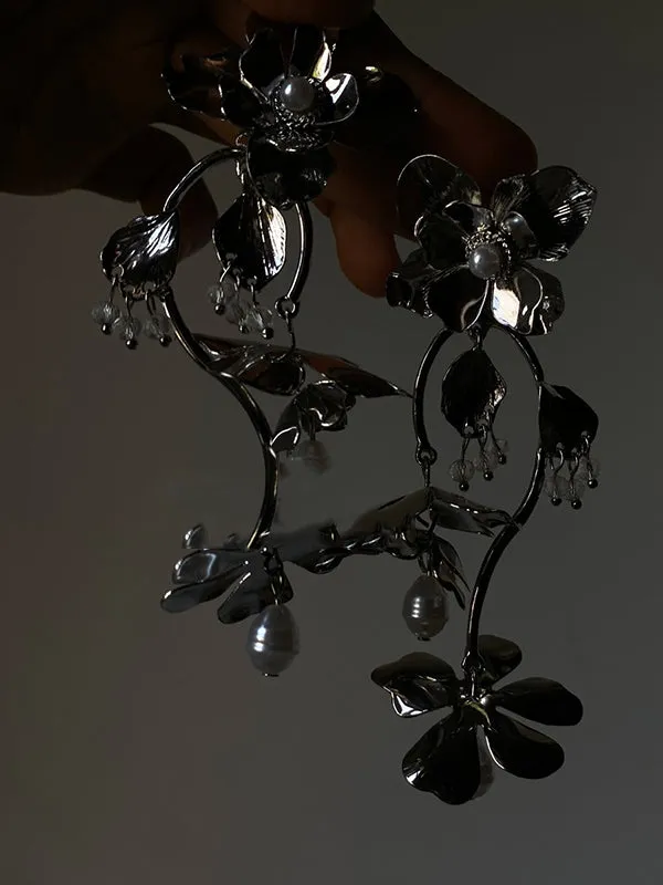 Flower Shape Solid Color Earrings Accessories Drop Earrings